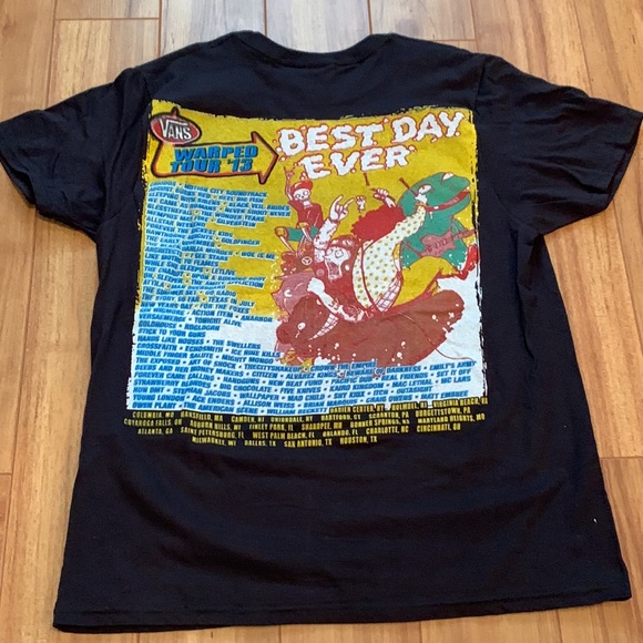 Warped Tour 13 BEST DAY EVER 2013 Concert Band Tee shirt top VANS Music - Picture 3 of 5